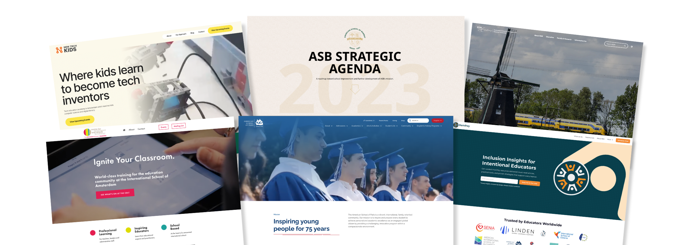 website design screenshots