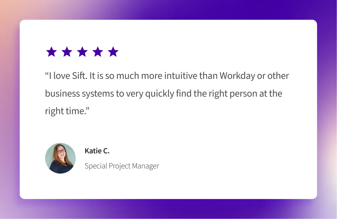 Sift testimonial