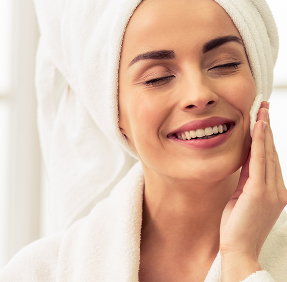 woman caring for her skin