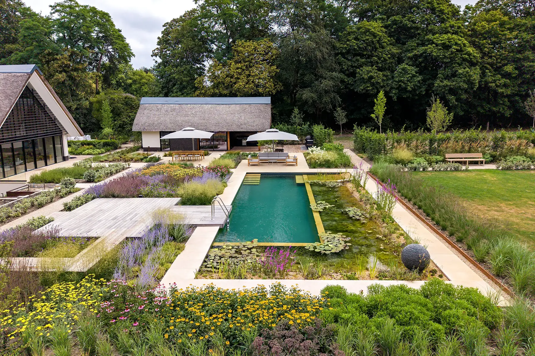 Hampshire Natural Swimming Pool and gardens