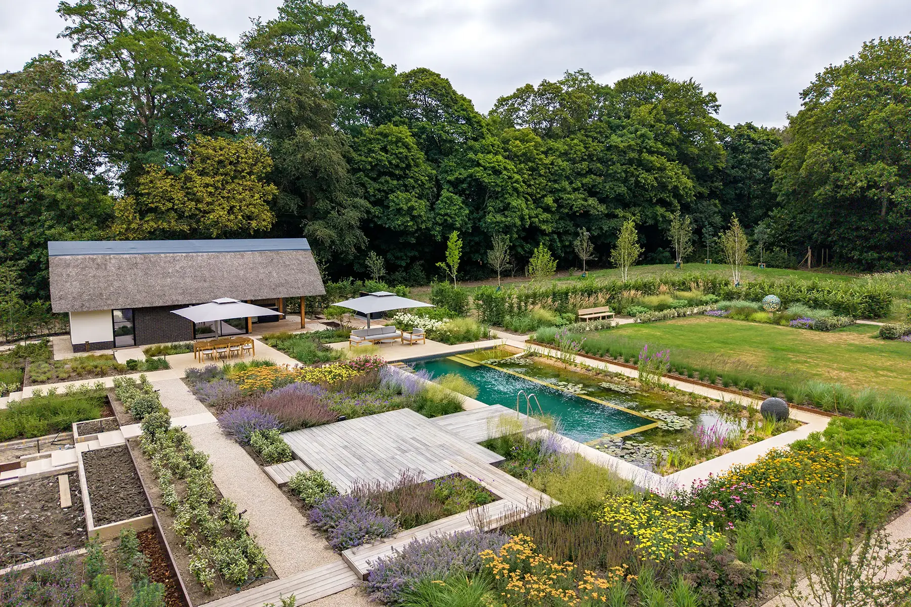 Hampshire Natural Swimming Pool and gardens