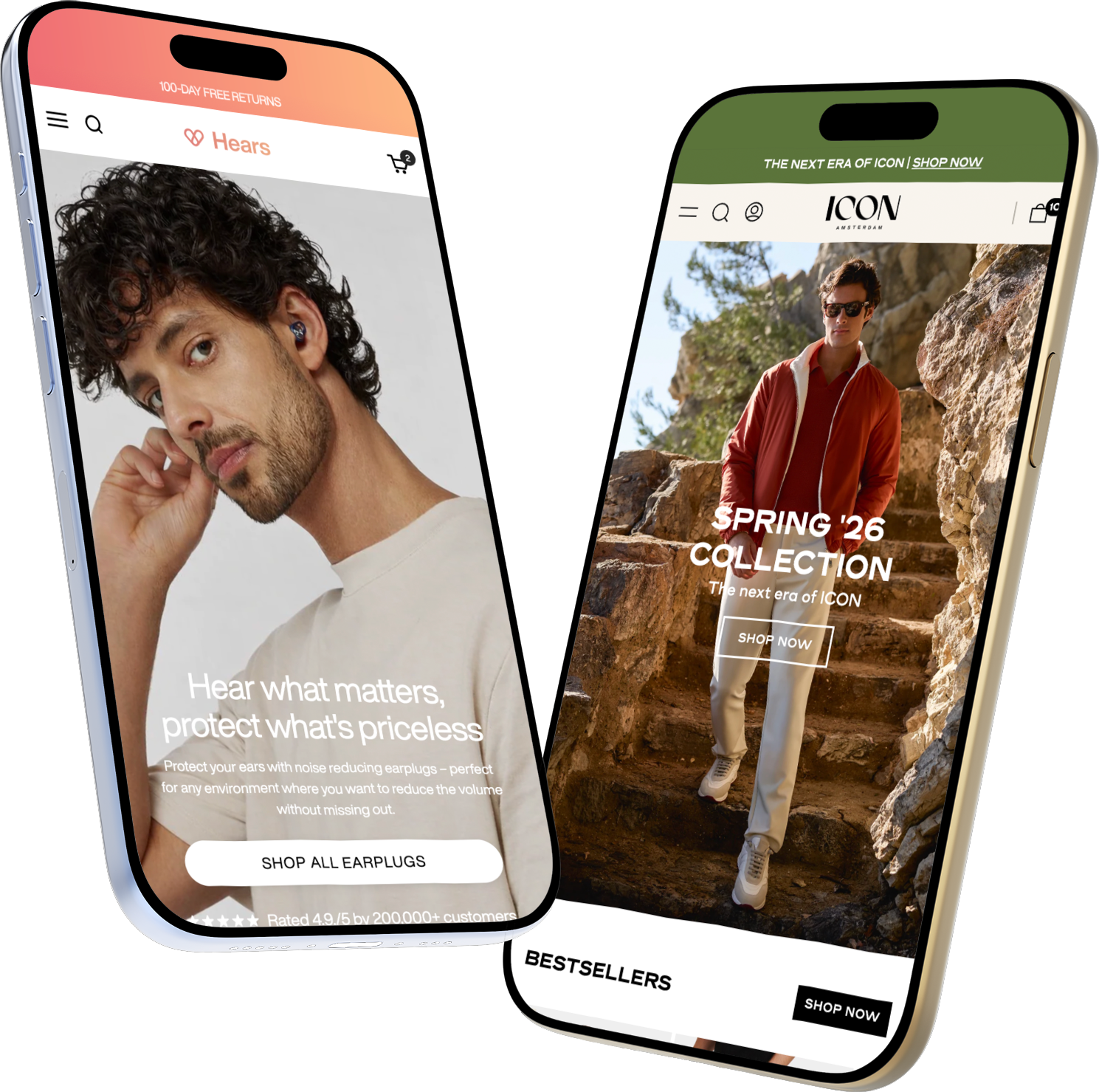 Iphone mockup with Kopstorm website