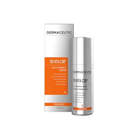 Dermaceutic TriVita C30 is a 30% vitamin C serum designed to brighten and protect the skin.