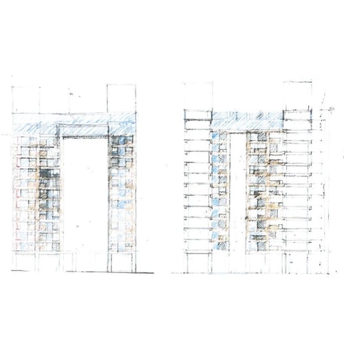 惠友原見築原廣司手繪設計圖