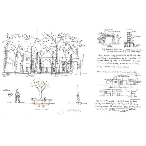 惠友原見築原廣司手繪設計圖