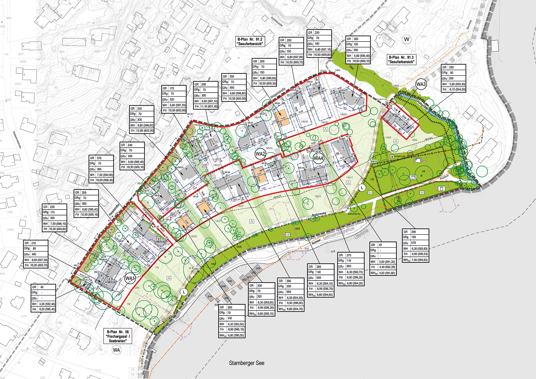 B-Plan Nr. 91 `Seeuferbereich` Tutzing Teilbereich 1