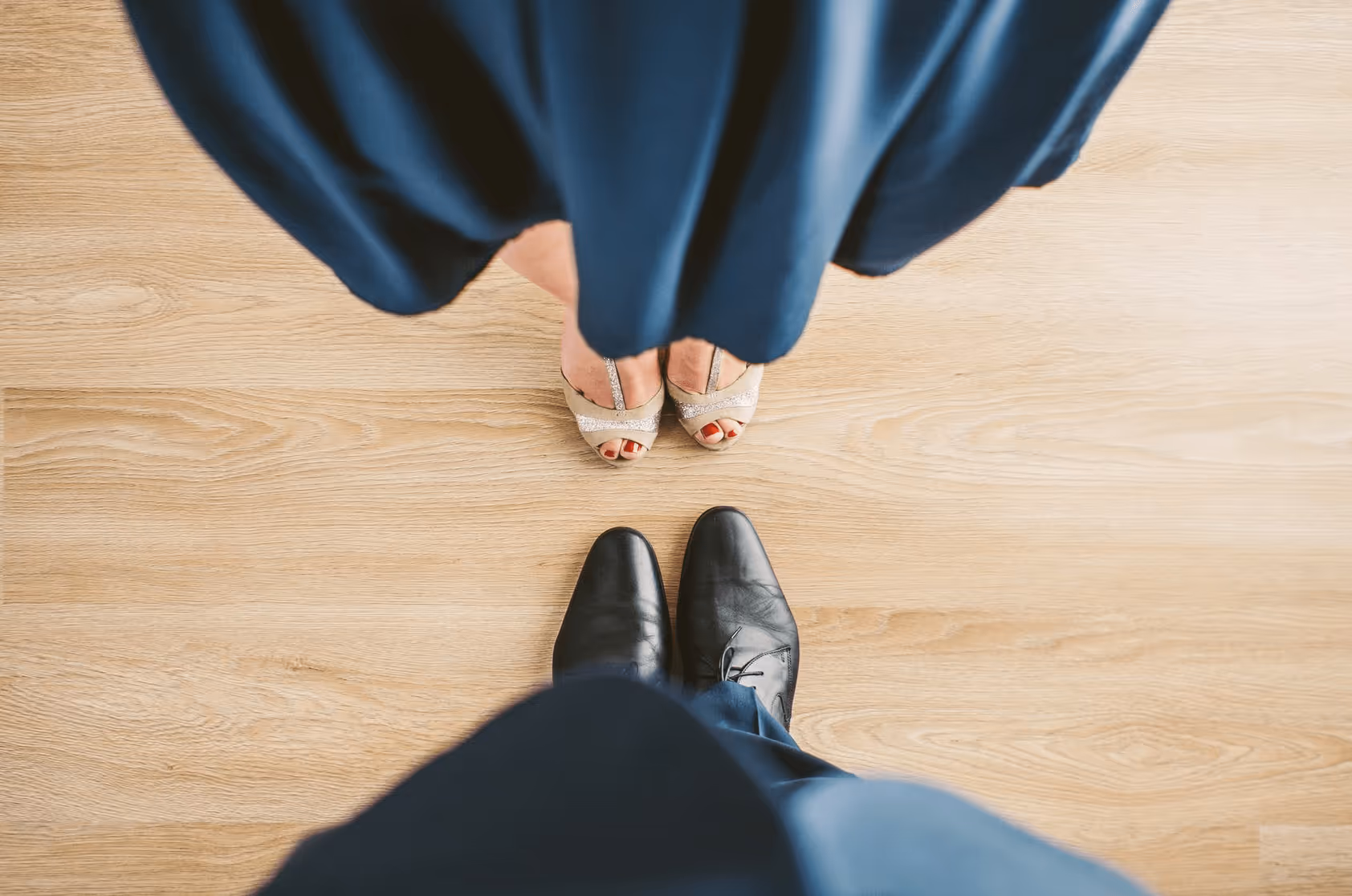 close up of two dancer's shoes