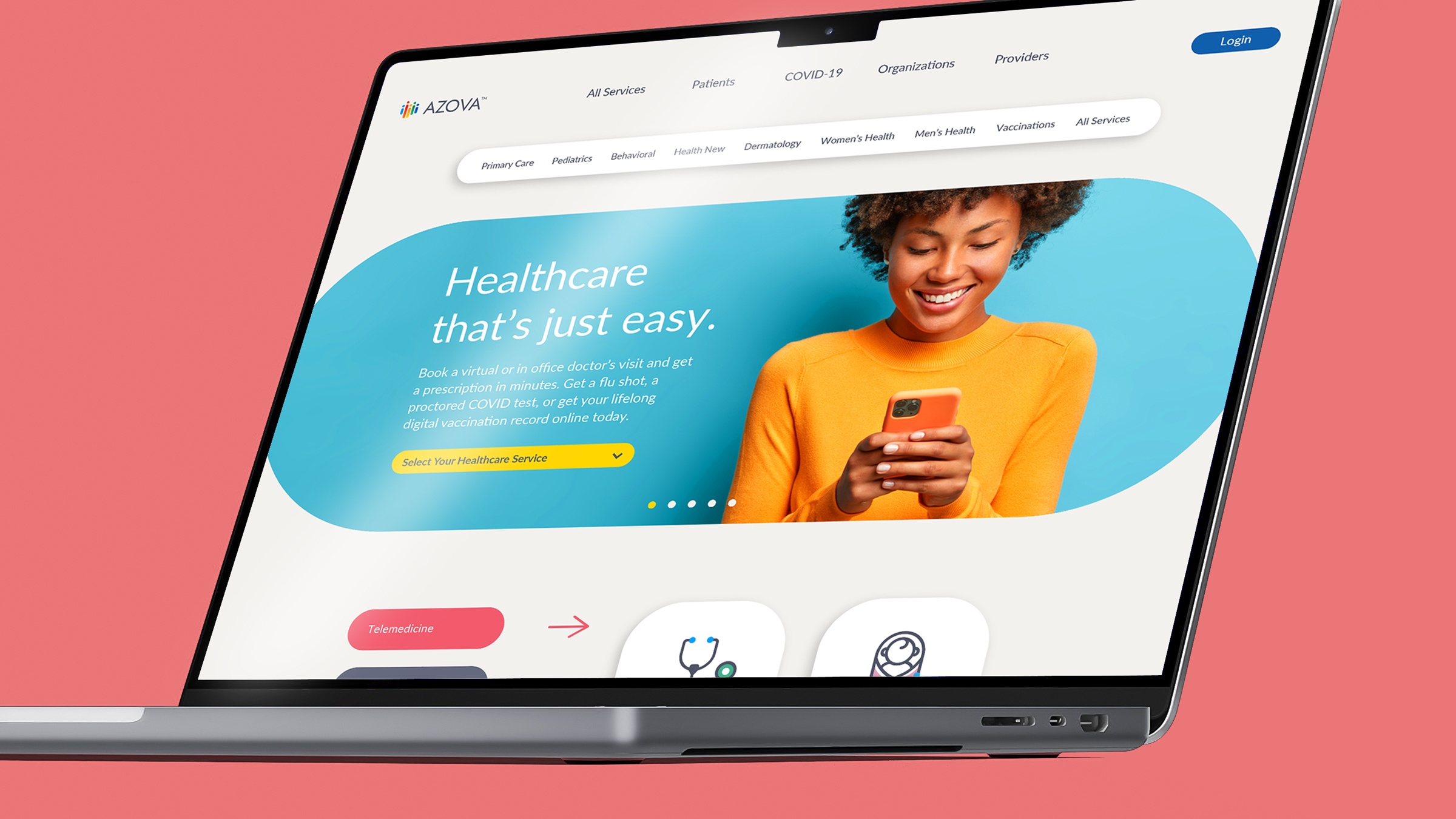 AZOVA health care website design