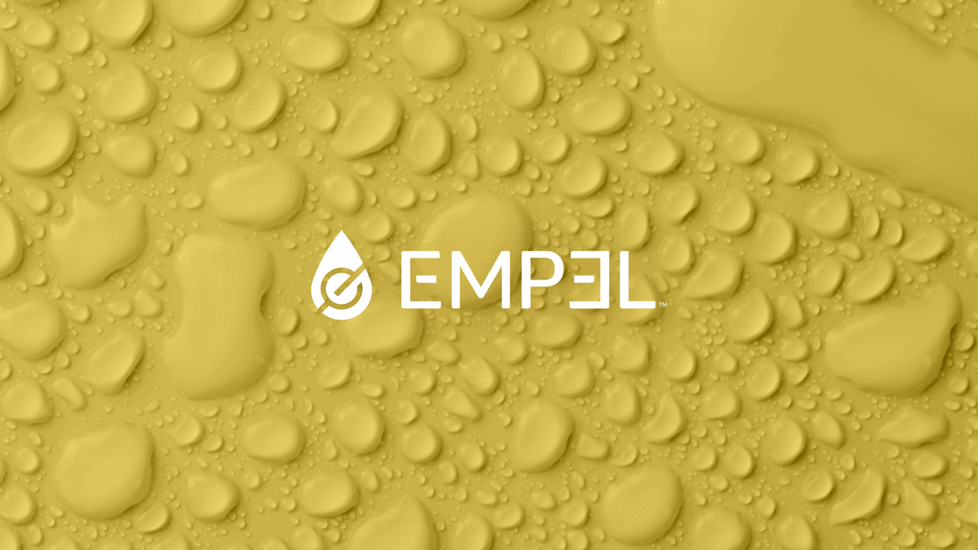 New Empel logo over water droplet image showing Empel's new branding.