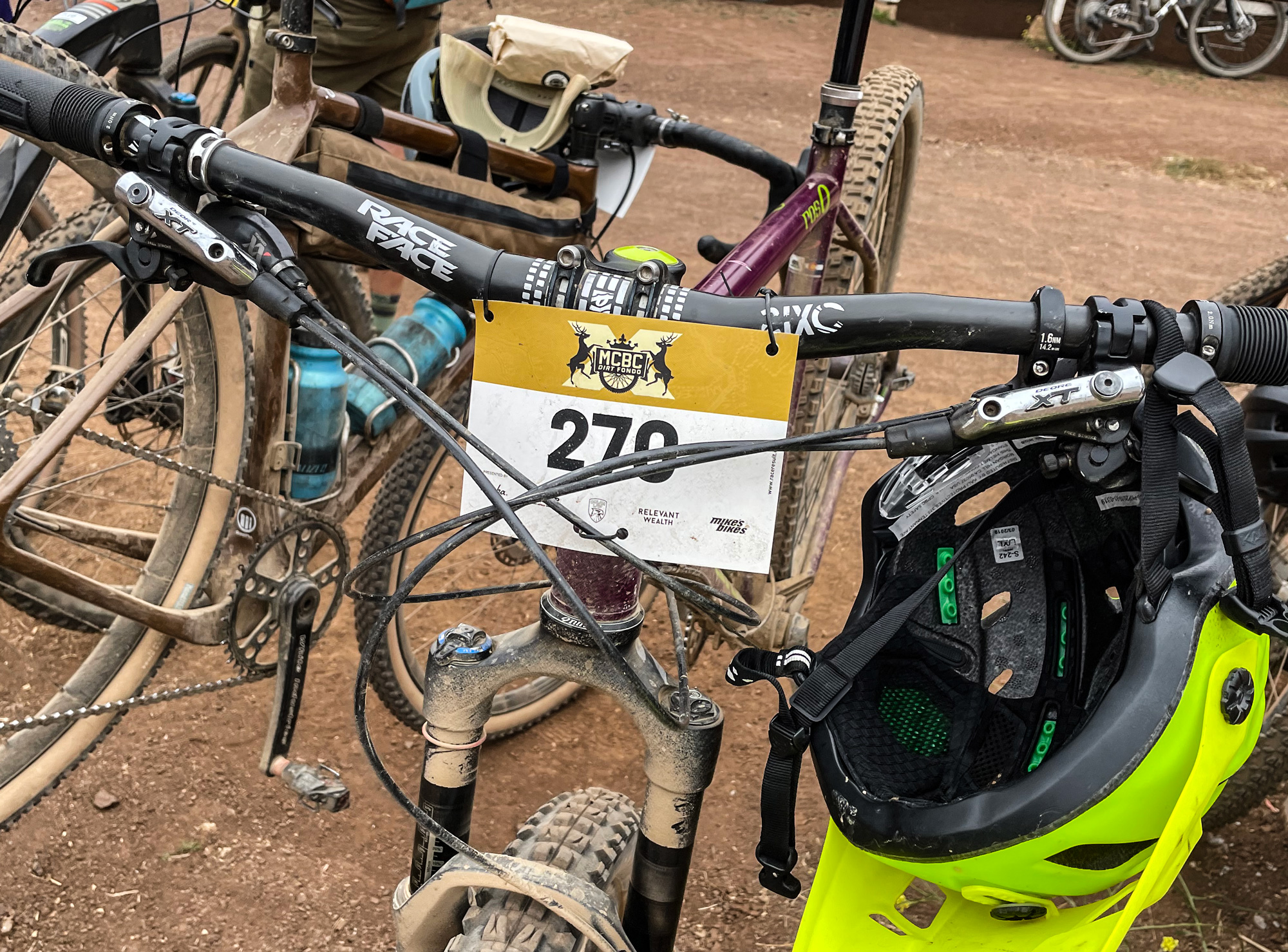 MCBC Dirt Fondo 2022 race number on mountain bike