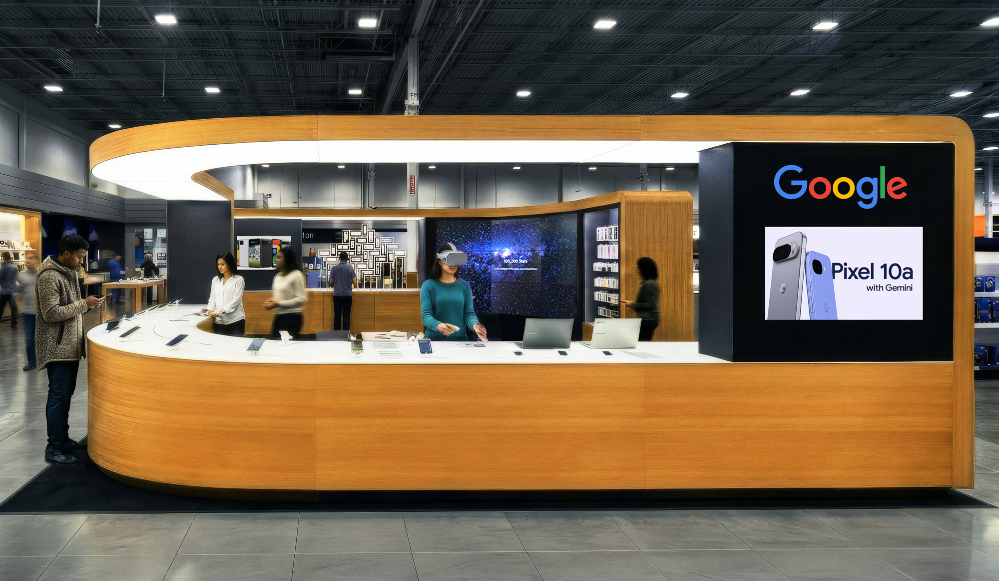 Google Shop counter display from exterior 