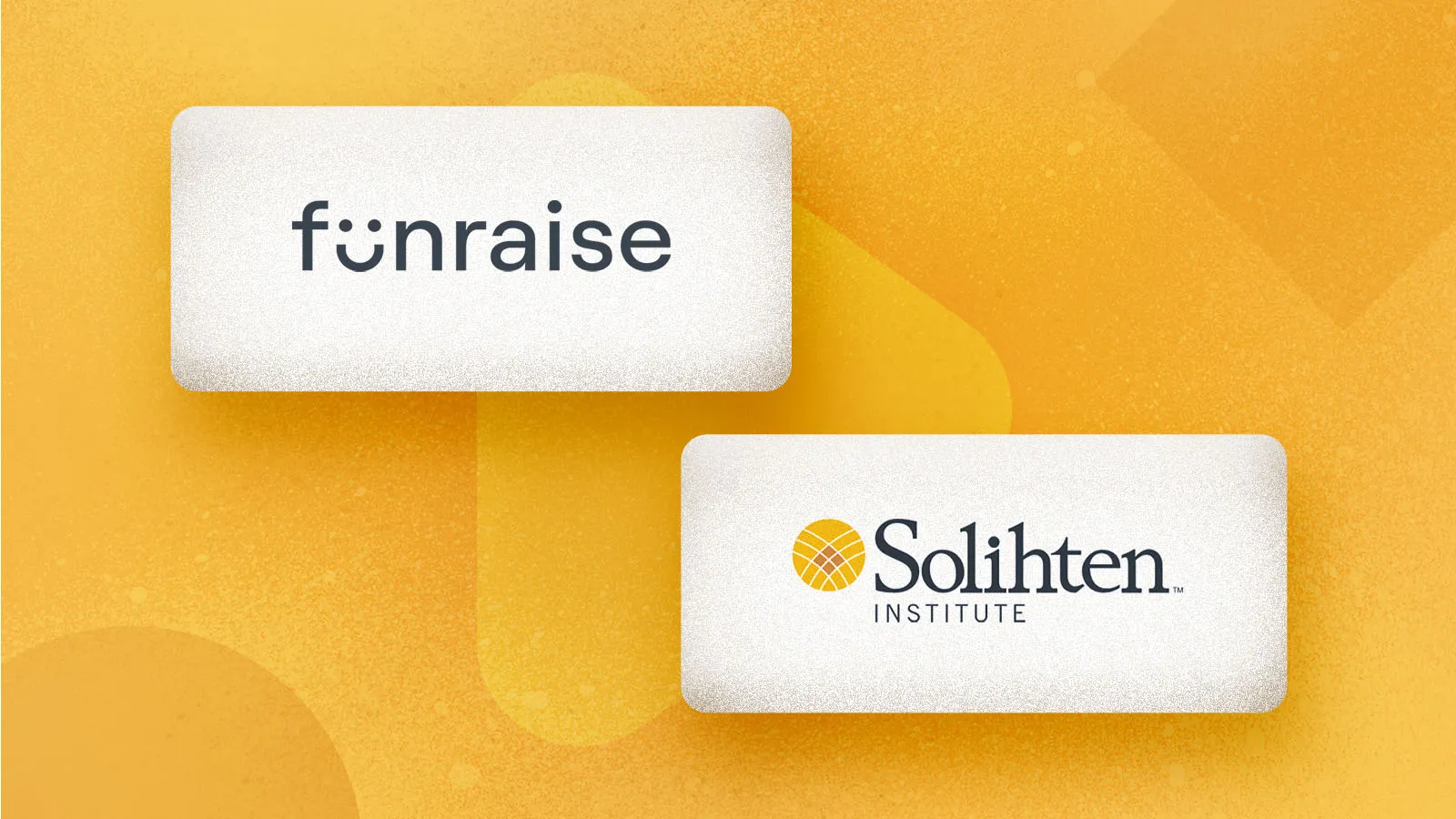 Funraise and Solihten logos on a golden yellow background