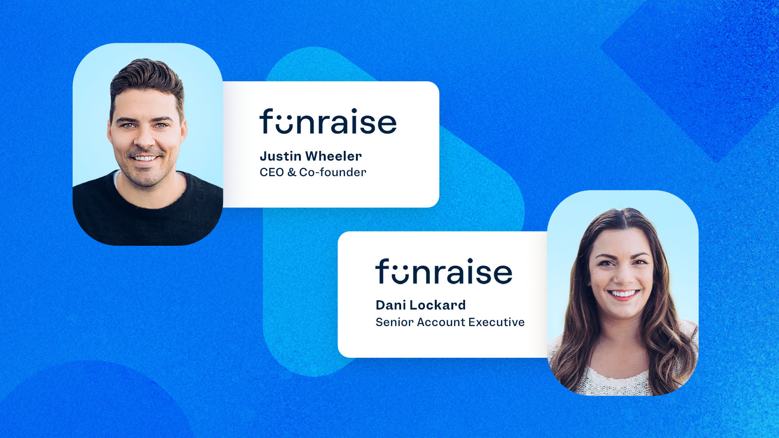 Two heads on a blue background