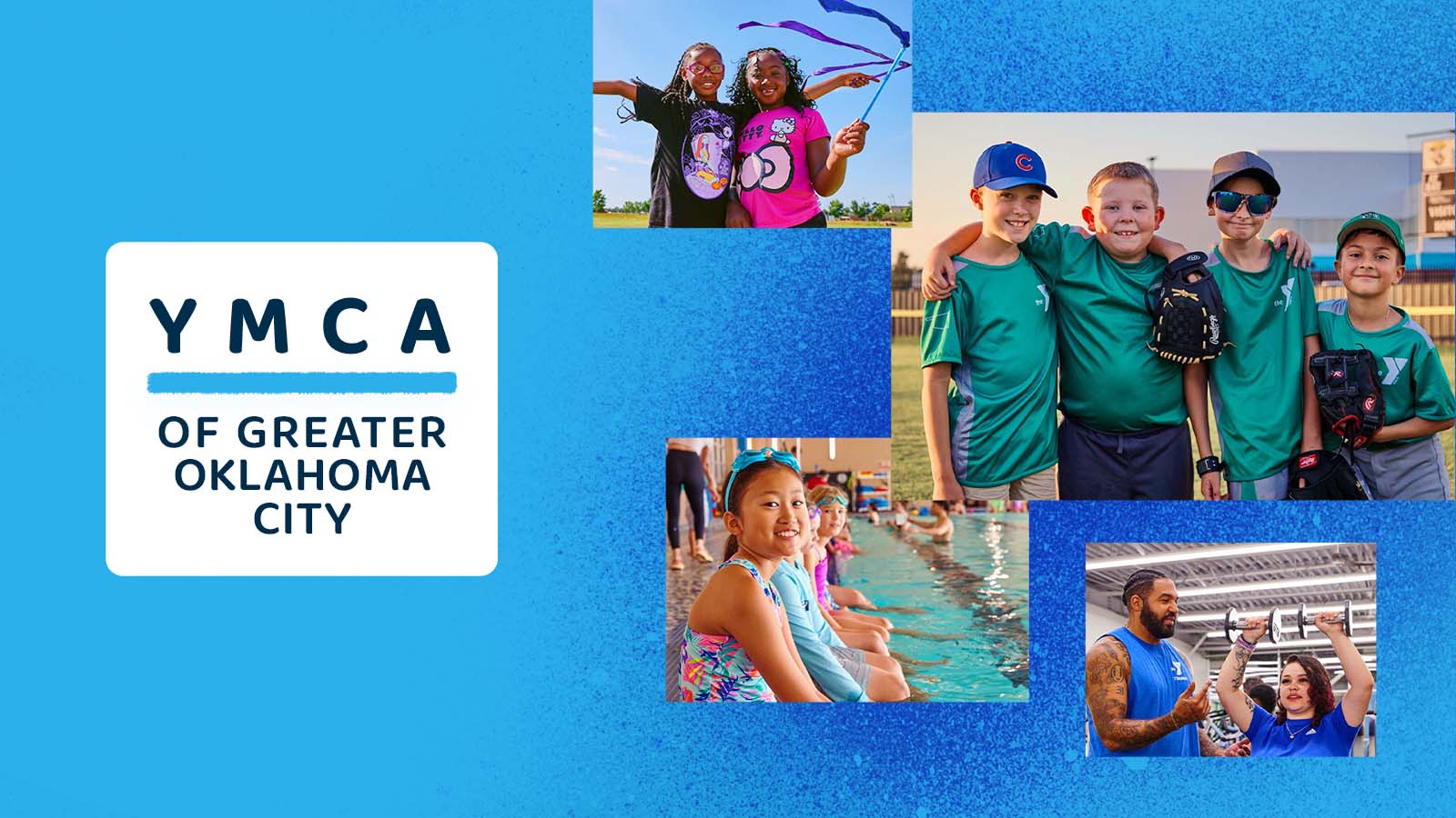 YMCA OKC on a blue background
