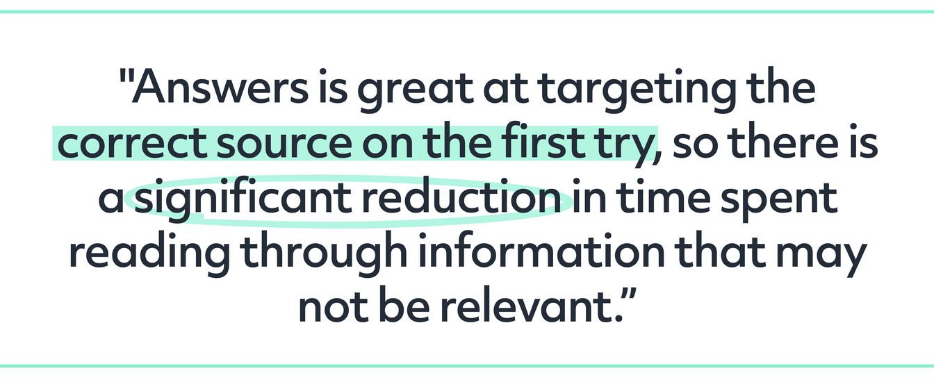 Quote about Answers from a representative at Thinkfic