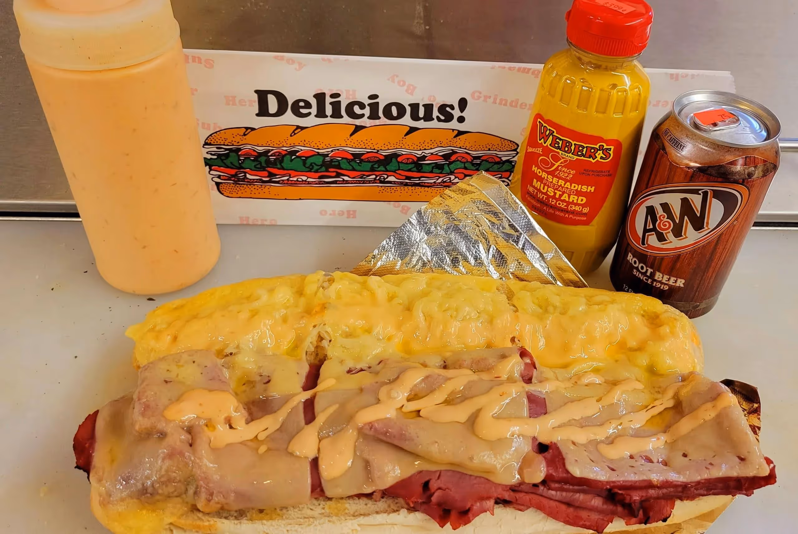 Reuben sub offered at J&D Price-Rite in Buffalo, NY.