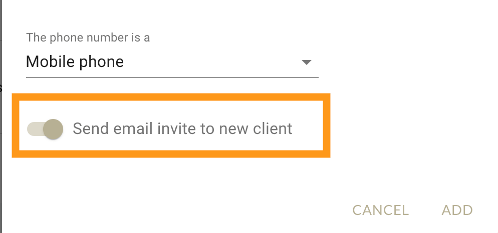 Send email invite to client in MarketBox