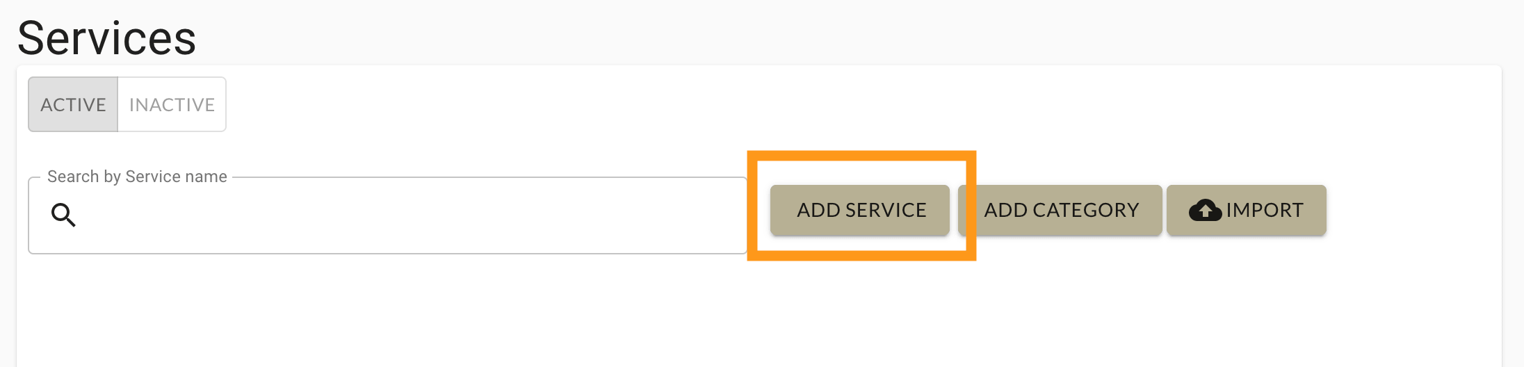 Select add service