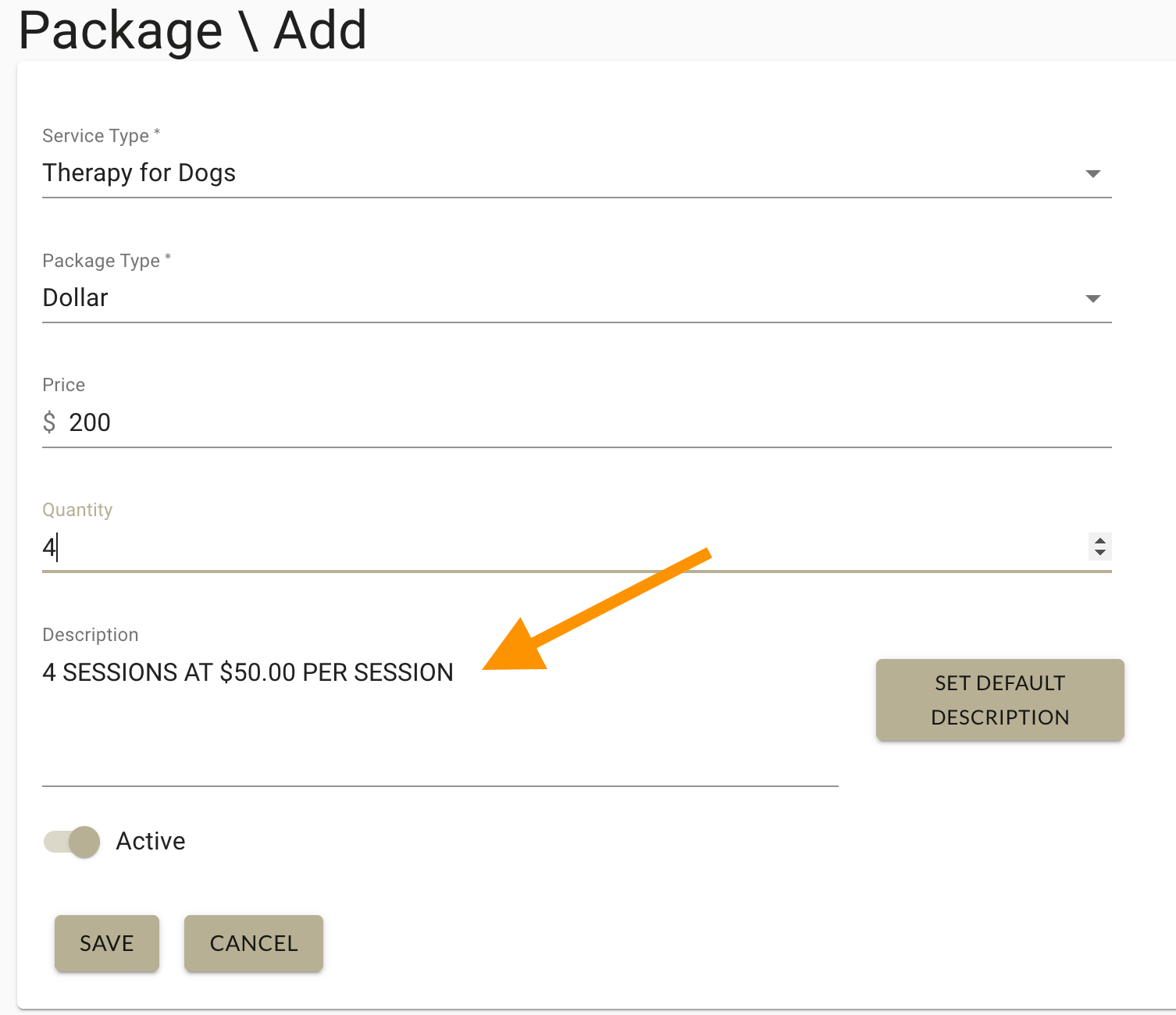 Description of package