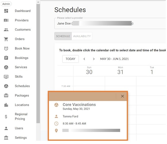 Service provider appointment in the MarketBox platform