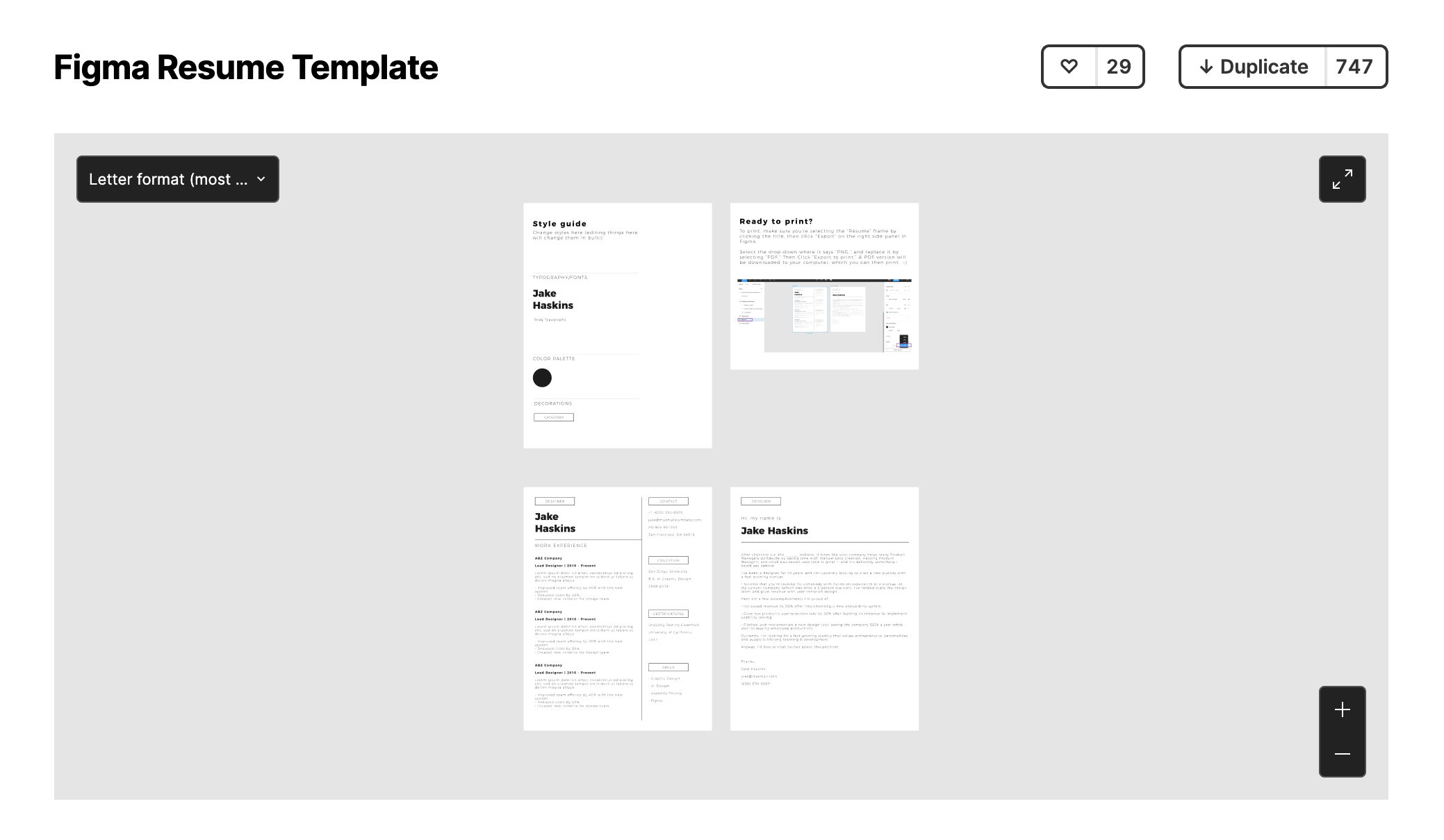 Resume and layout design