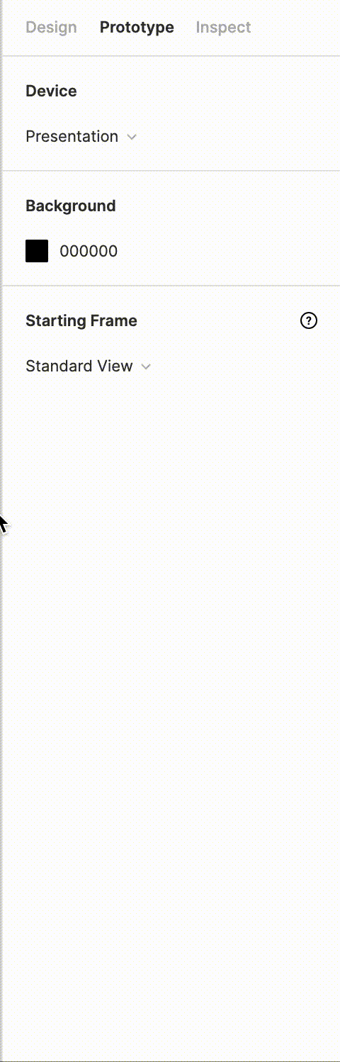 Dropdown menu for starting frame.