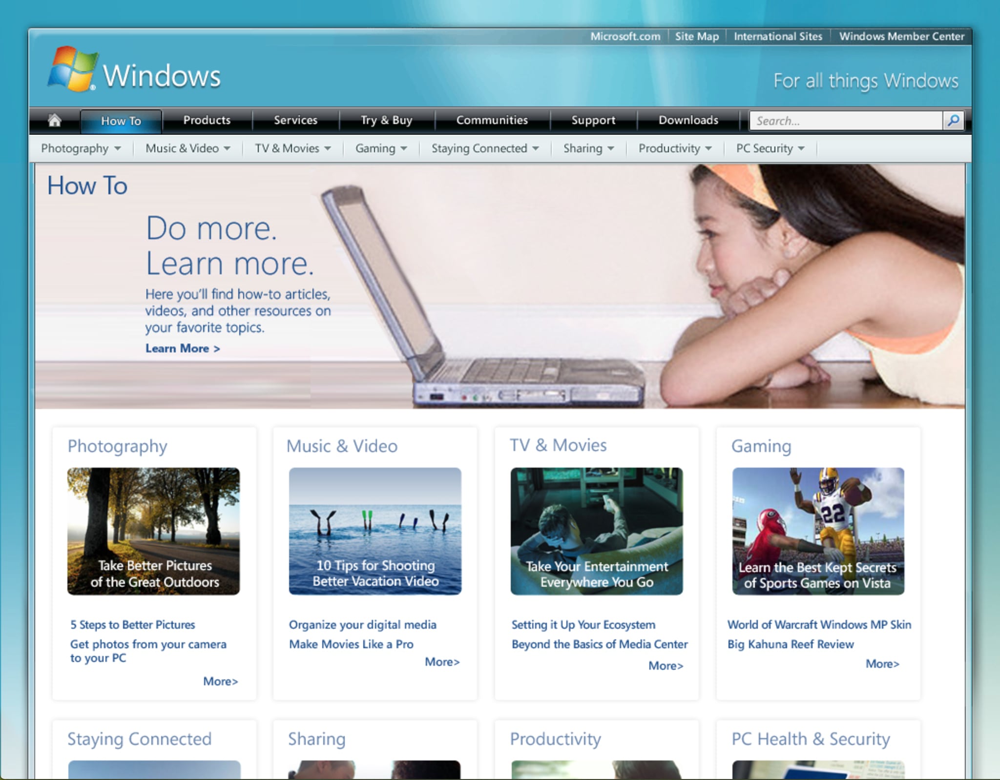 Windows.com How-To page