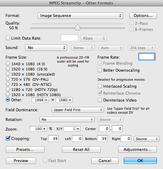 MPEG Streamclip Crop Factor