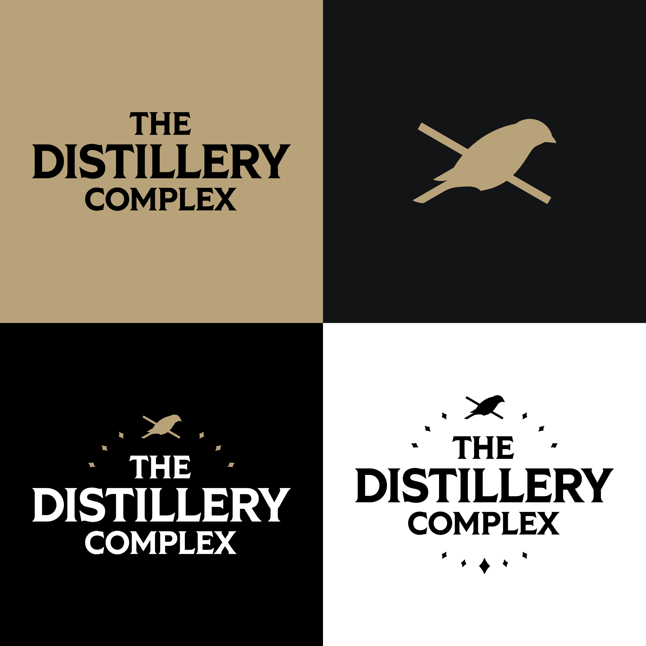 The Distillery Complex logo variants and brand colors