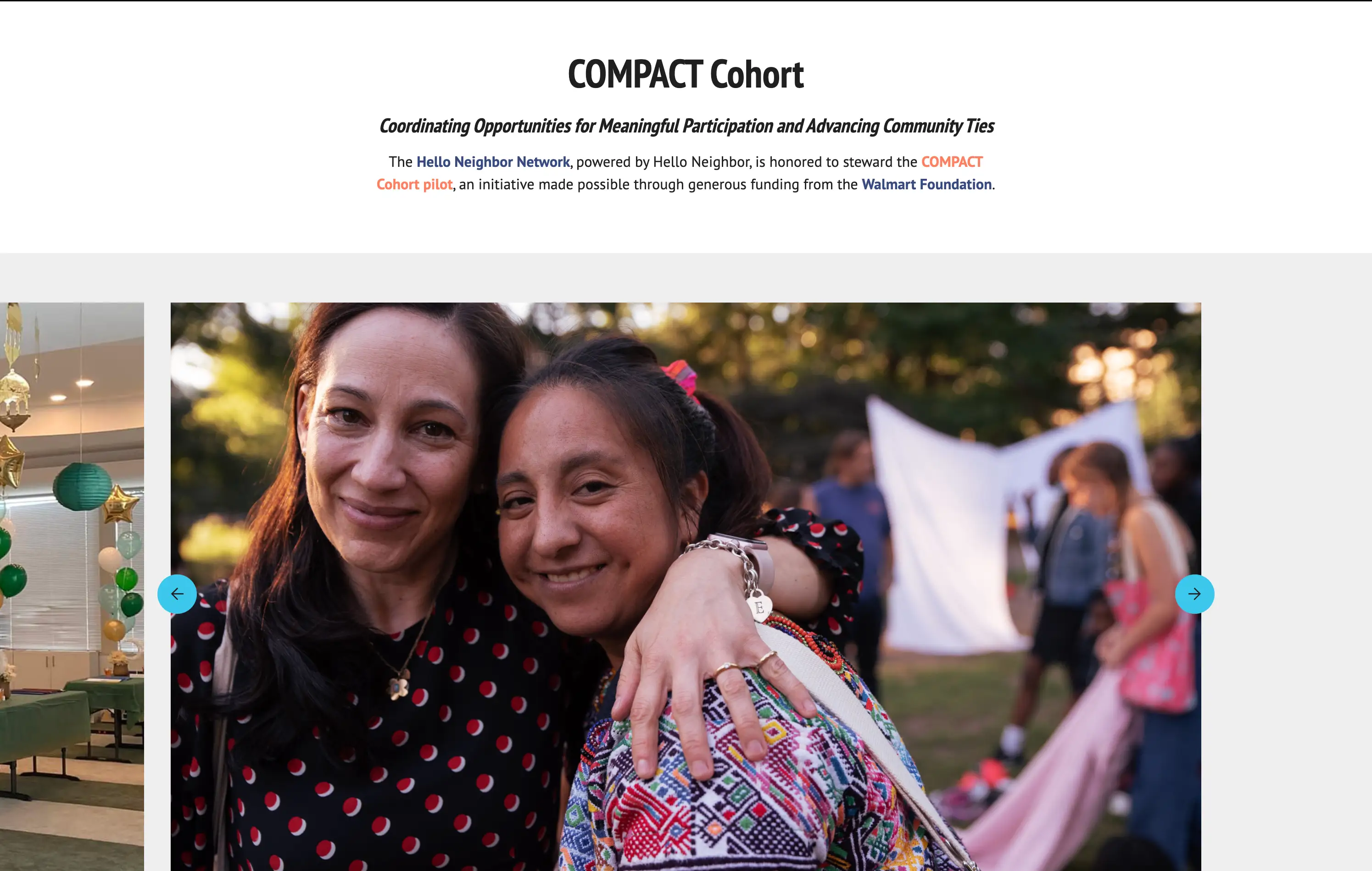 Compact Cohort intro section