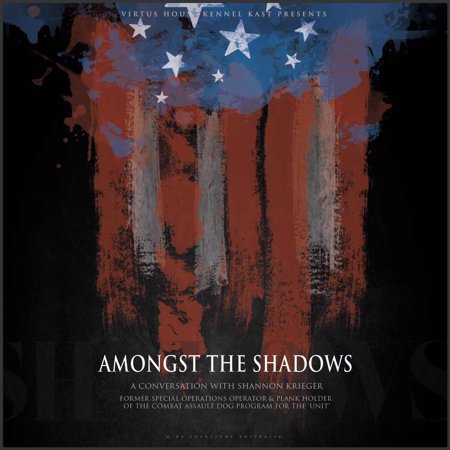 arty grunge US flag podcast cover