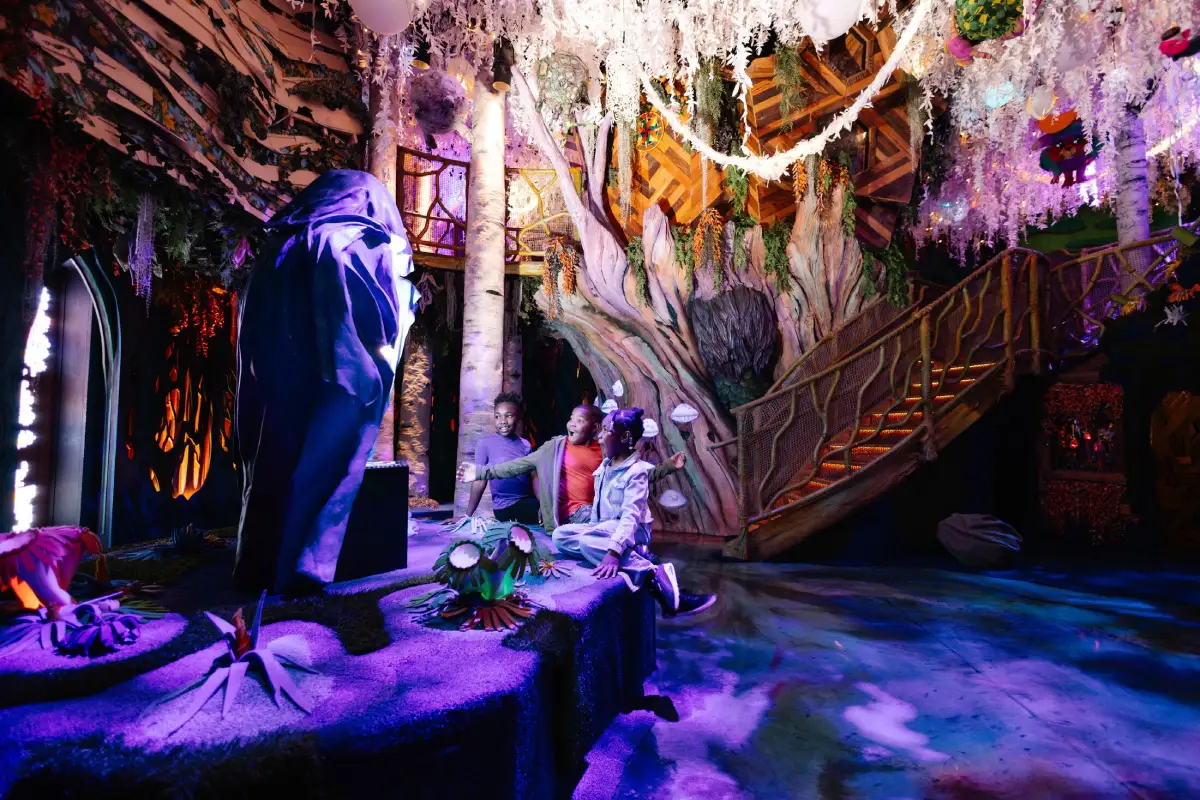 A colorful forest inside Meow Wolf Grapevine