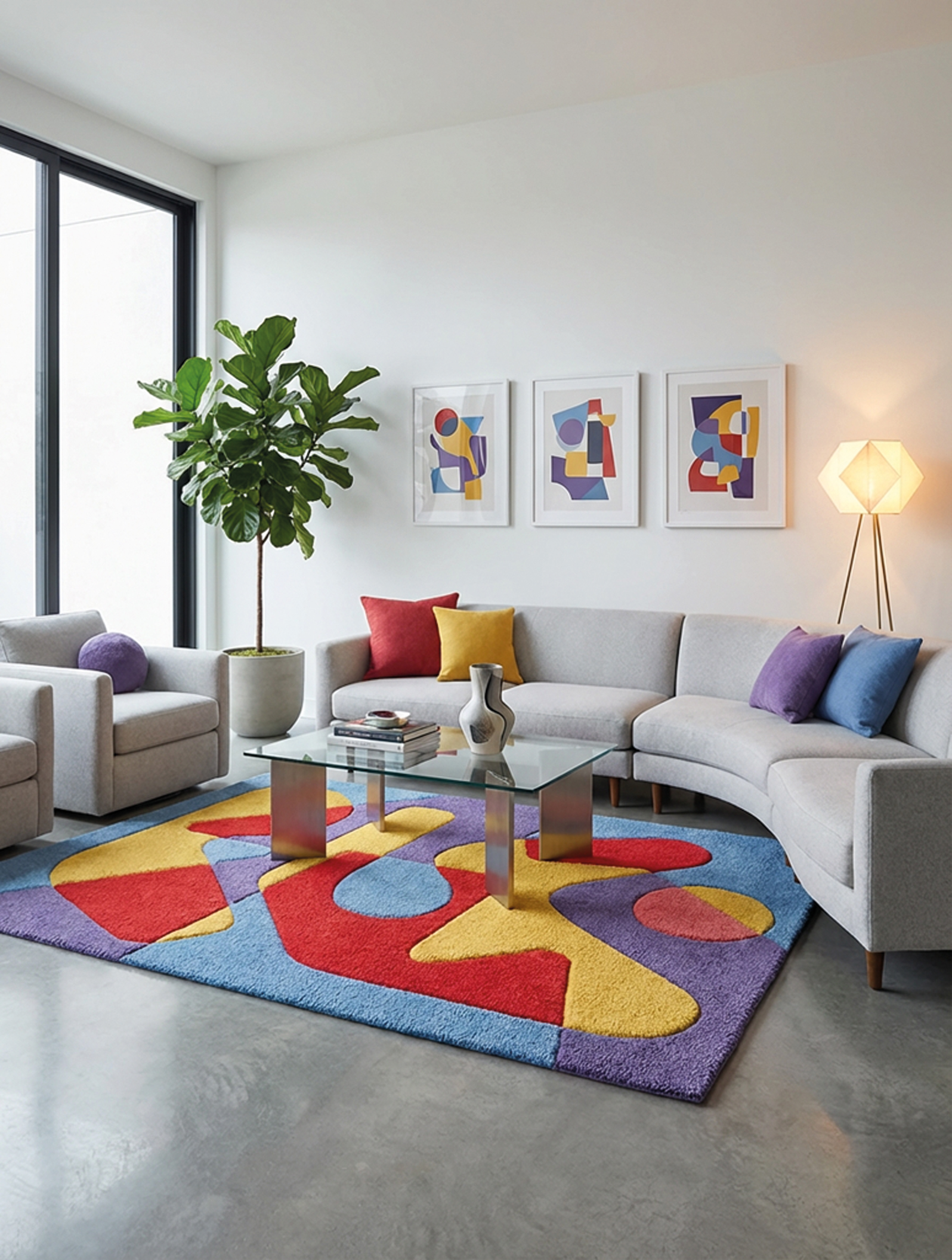 Tapis en laine tufté à la main par Maxime Castagnac.