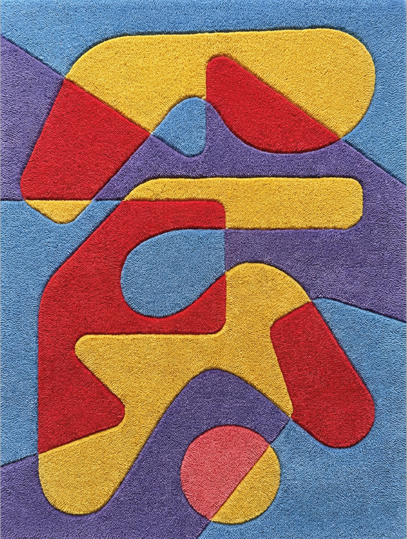 Tapis en laine tufté à la main par Maxime Castagnac.