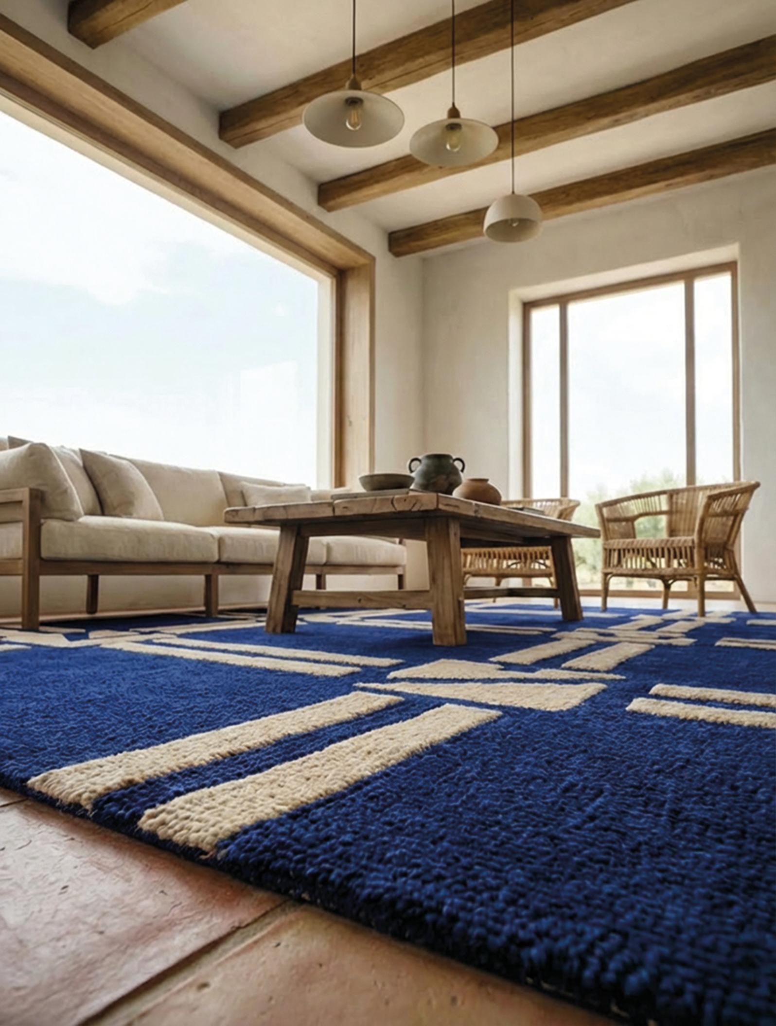 Tapis en laine tufté à la main par Maxime Castagnac.