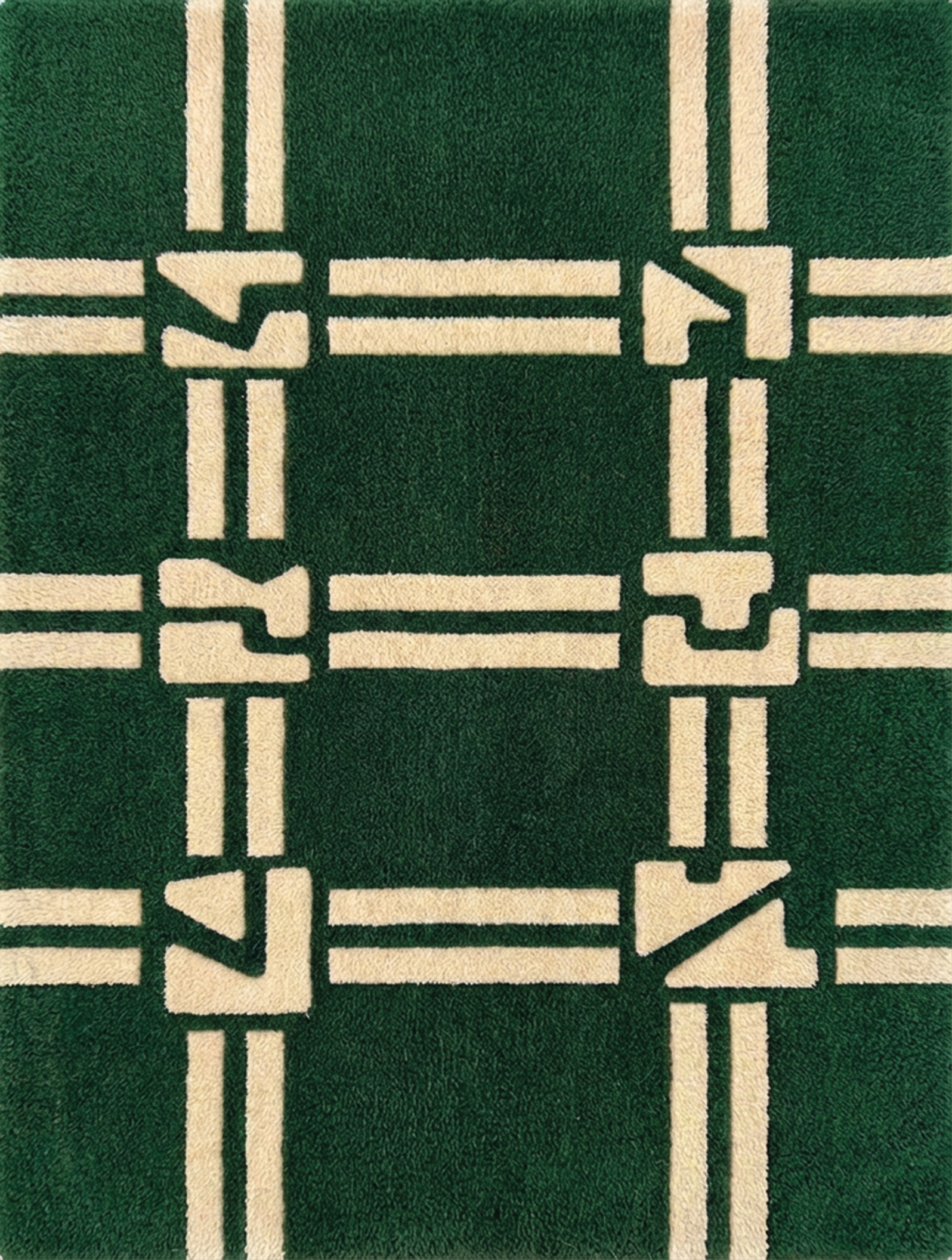 Tapis en laine tufté à la main par Maxime Castagnac.