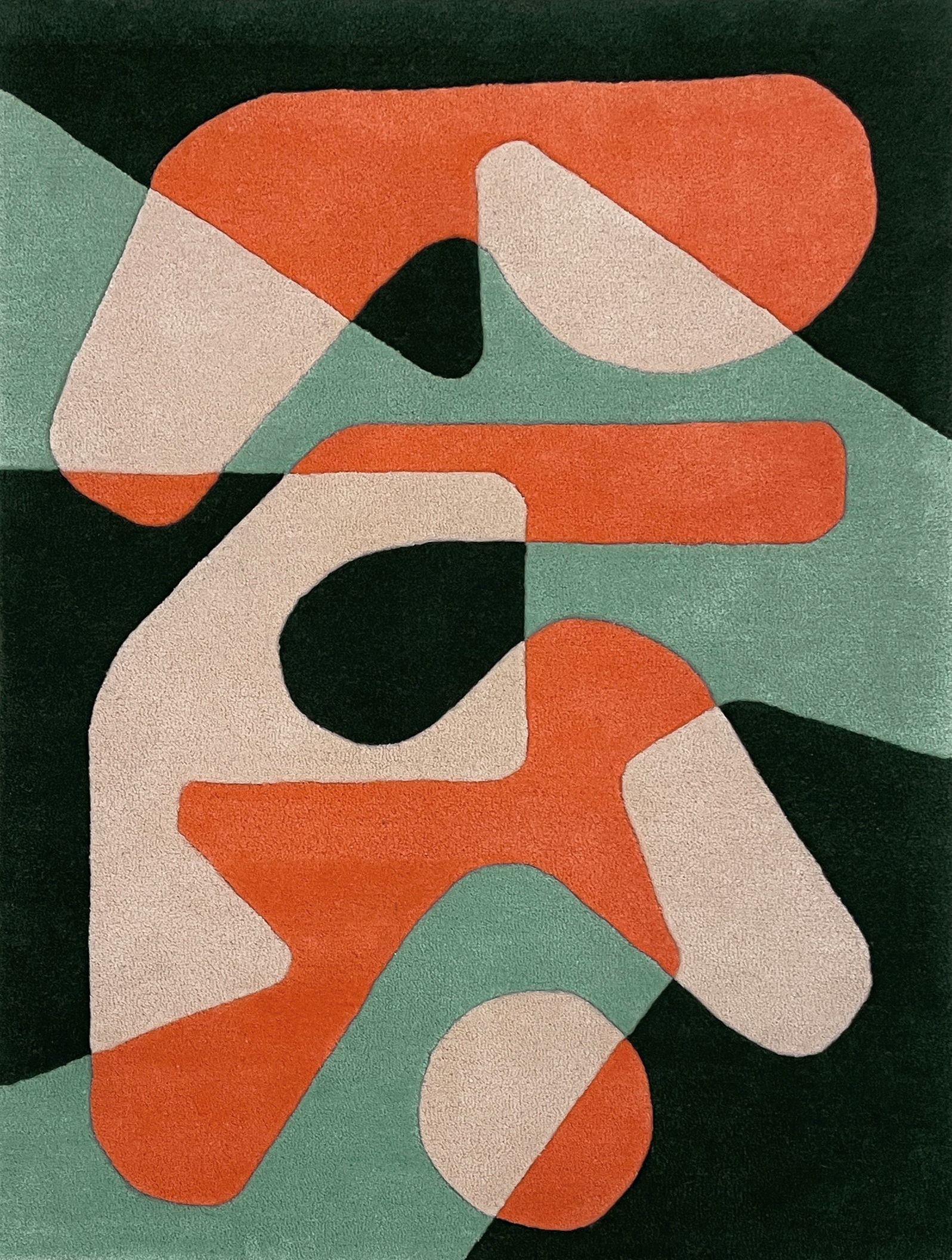 Tapis en laine tufté à la main par Maxime Castagnac.