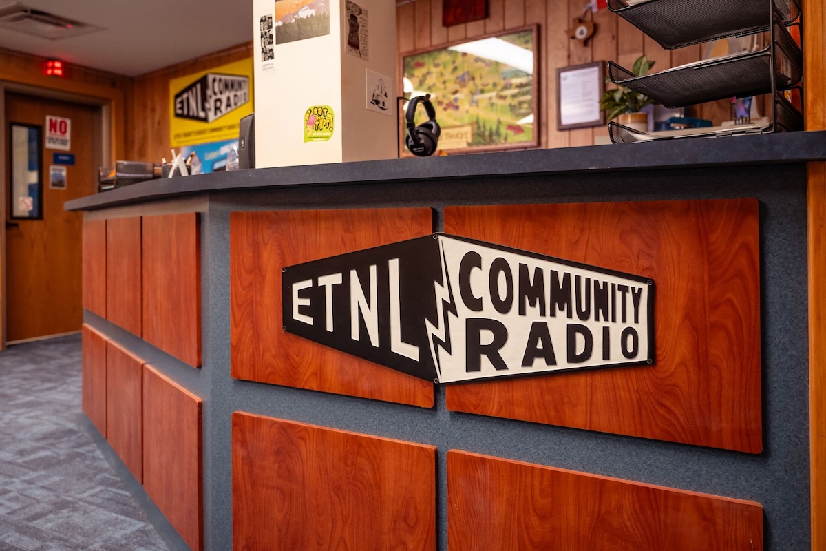 front desk at ETNL radio station in Houston, TX