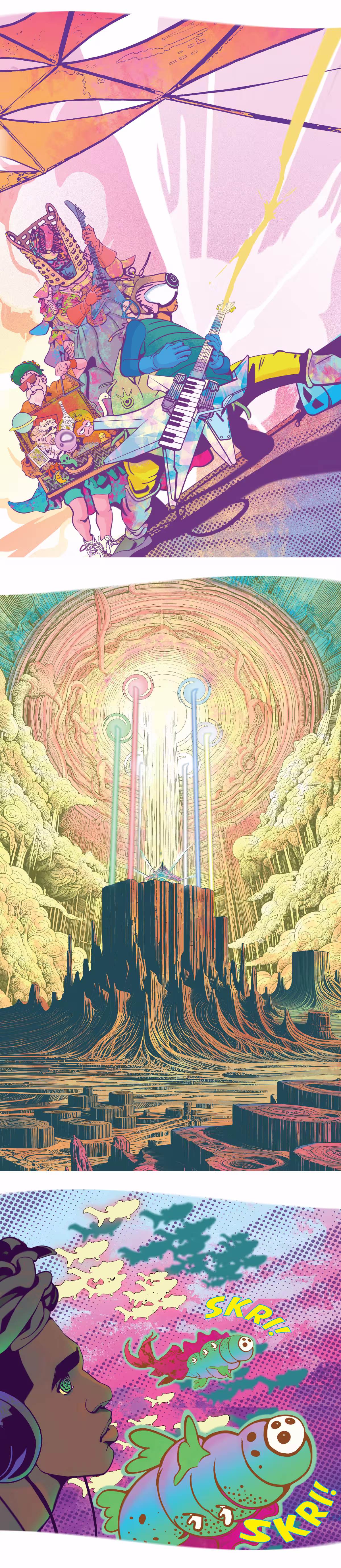A band begins to play and a portal opens on top of the mesa. 