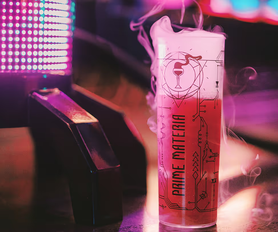 A smoking cocktail in Grapevine’s most unique bar at Meow Wolf Grapevine.