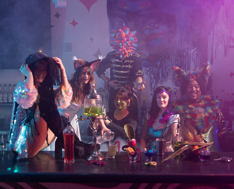 Guests enjoying Float Café and Bar in Meow Wolf Santa Fe.