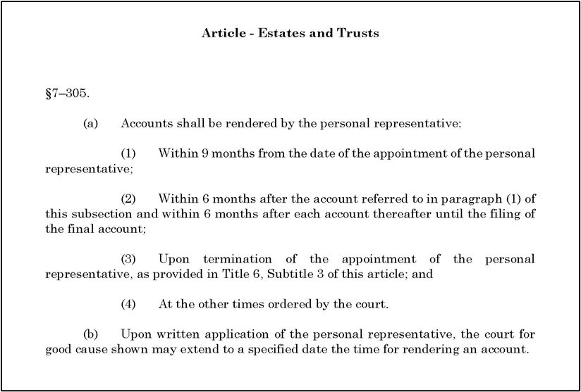 Figure 36 - MD Est & Trusts Code 7-305