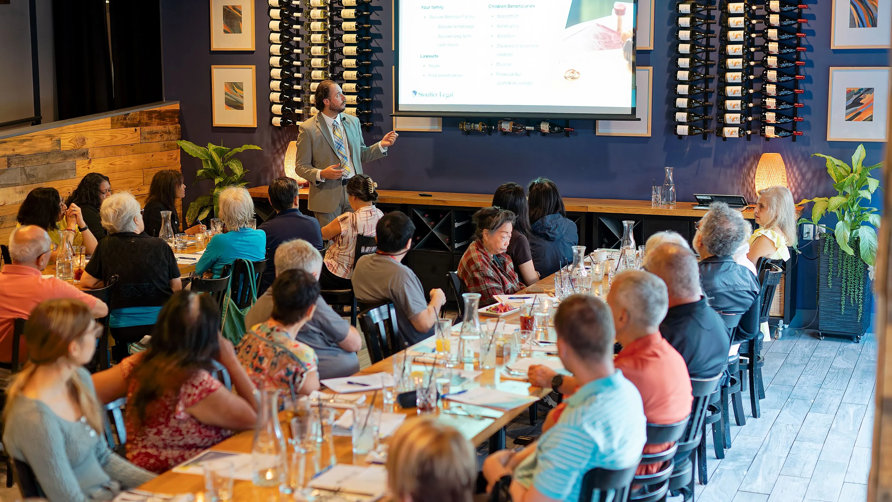 An attorney presenting to a workshop audience