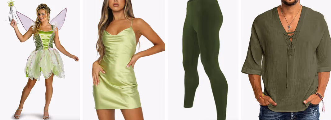 Last minute Tinkerbell and Peter Pan Halloween couples costume idea