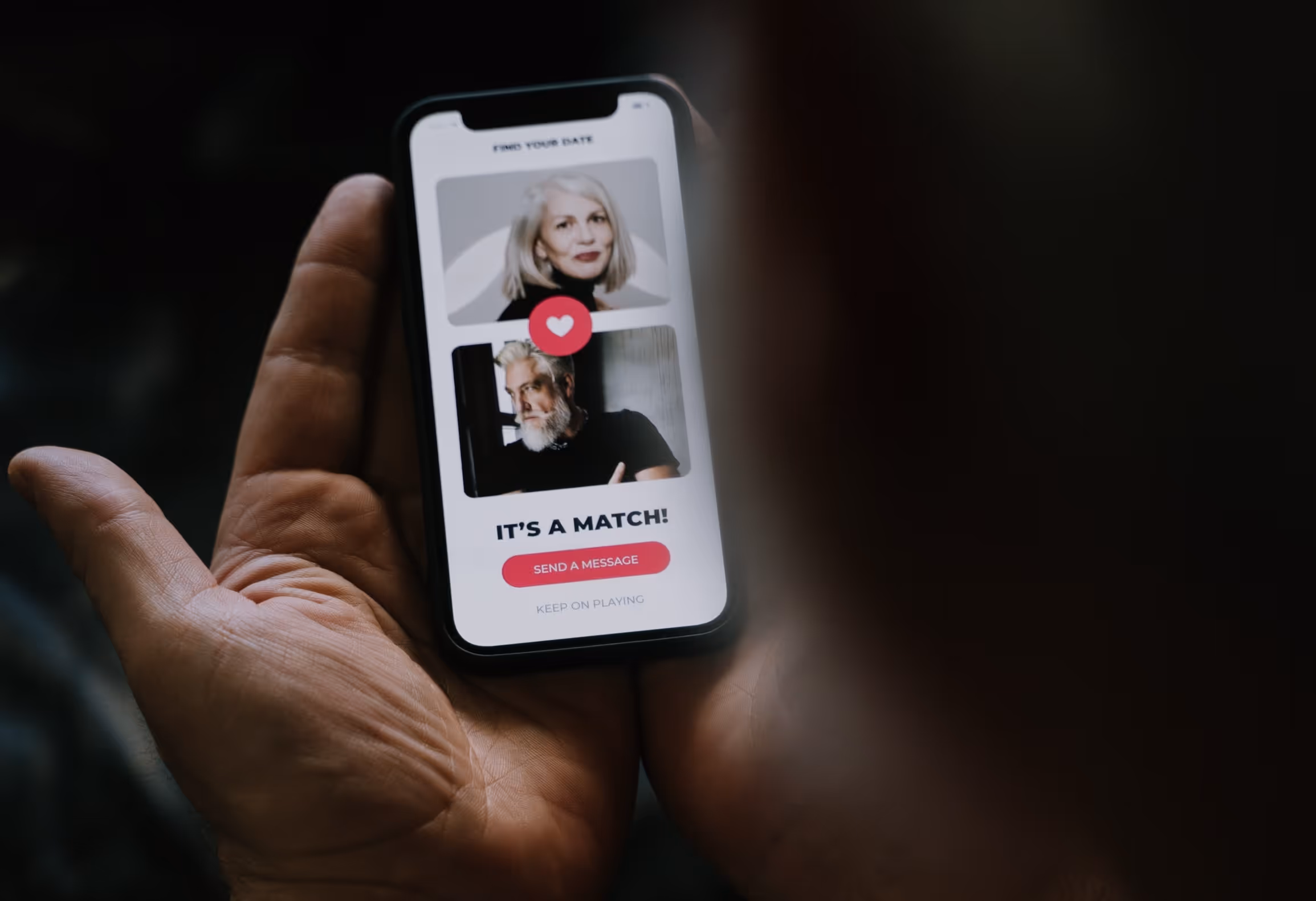 two people matched on a dating app