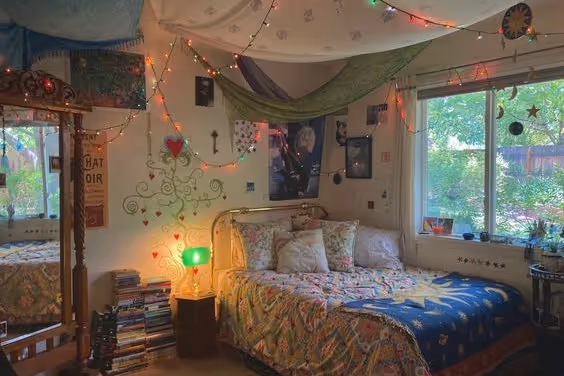 A Whimsy goth aesthetic bedroom theme