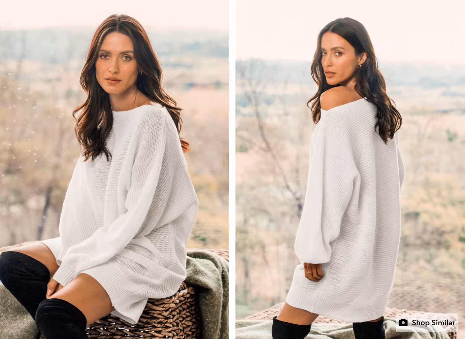 Image of Chunky Knit One-Shoulder Sweater Dress sold by Cupshe 