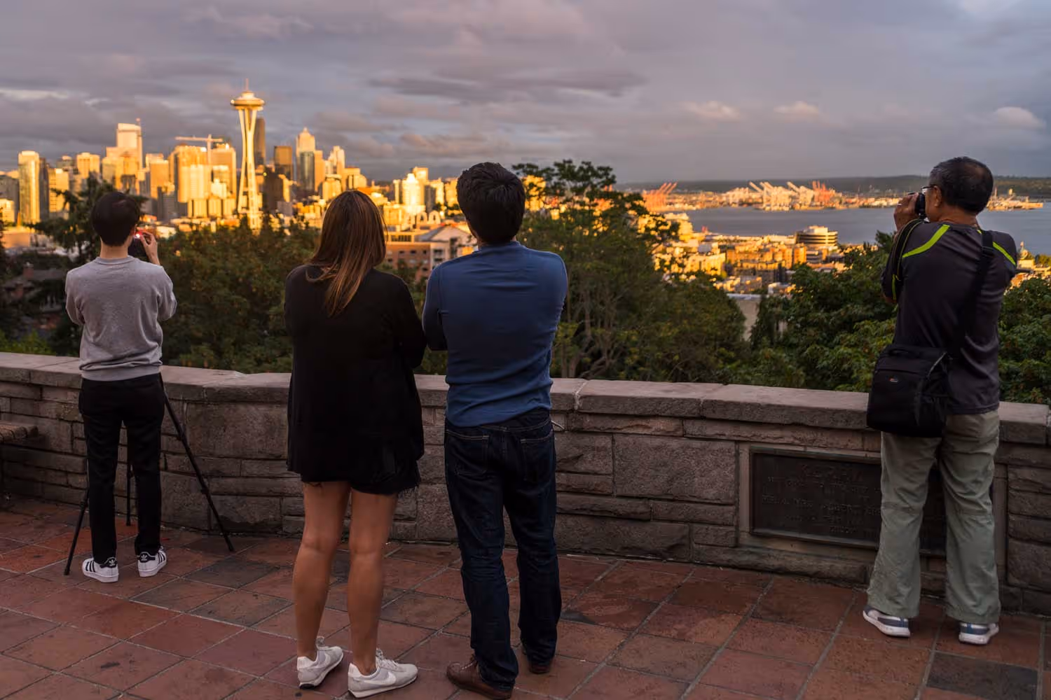 people enjoying one of seattle's scenic spots, Kerry park