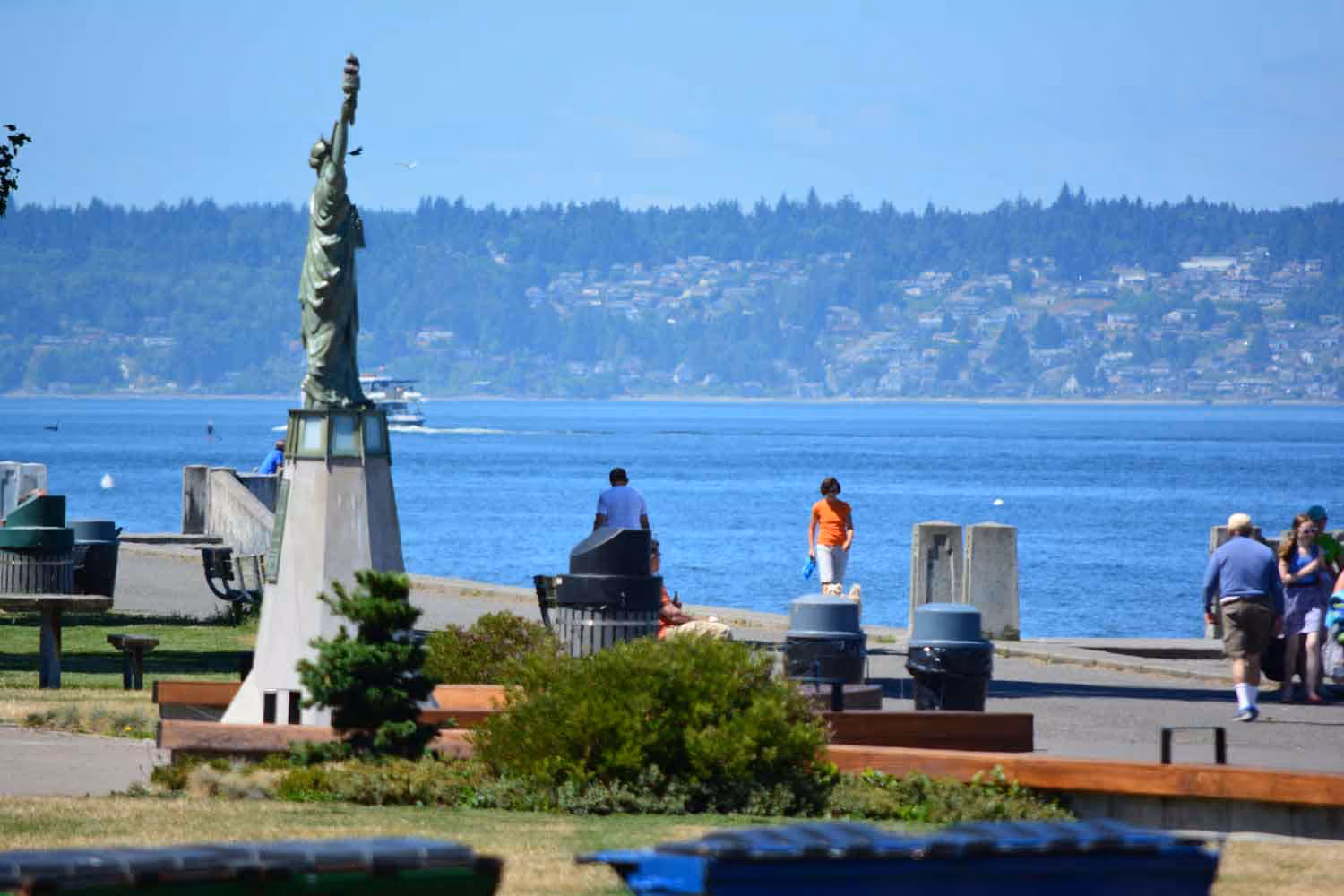 scenic alki beach in seattle, washington, usa