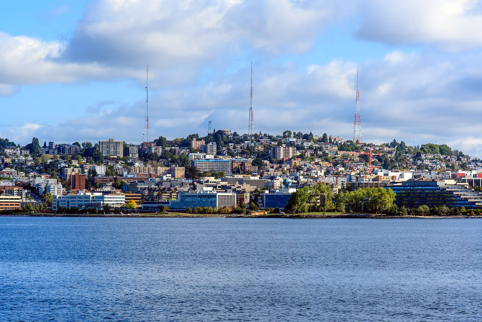 Seattle's Queen Anne Hill neighborhood from the water
